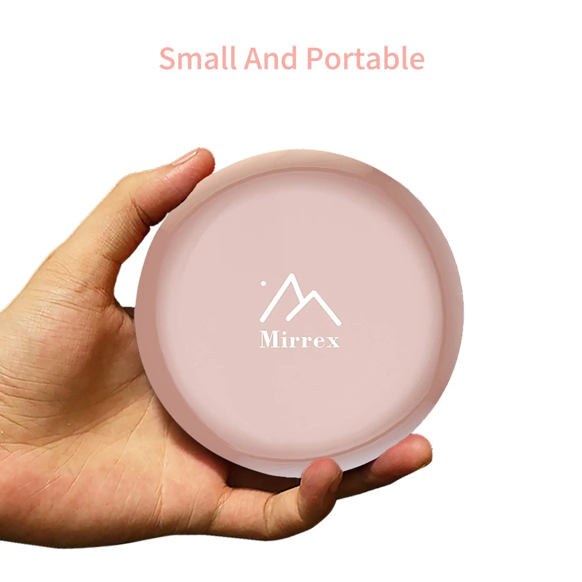 Portable Lighted Makeup Mirror with Wireless Charging Rose Gold Color Mirrex Inc.