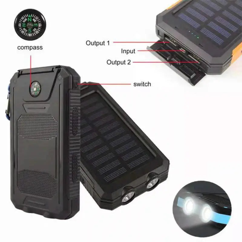 Portable Waterproof 20000mah Solar Power Bank Anacotte