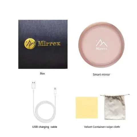 Portable lighted makeup mirror with Wireless Charging Base Mirrex