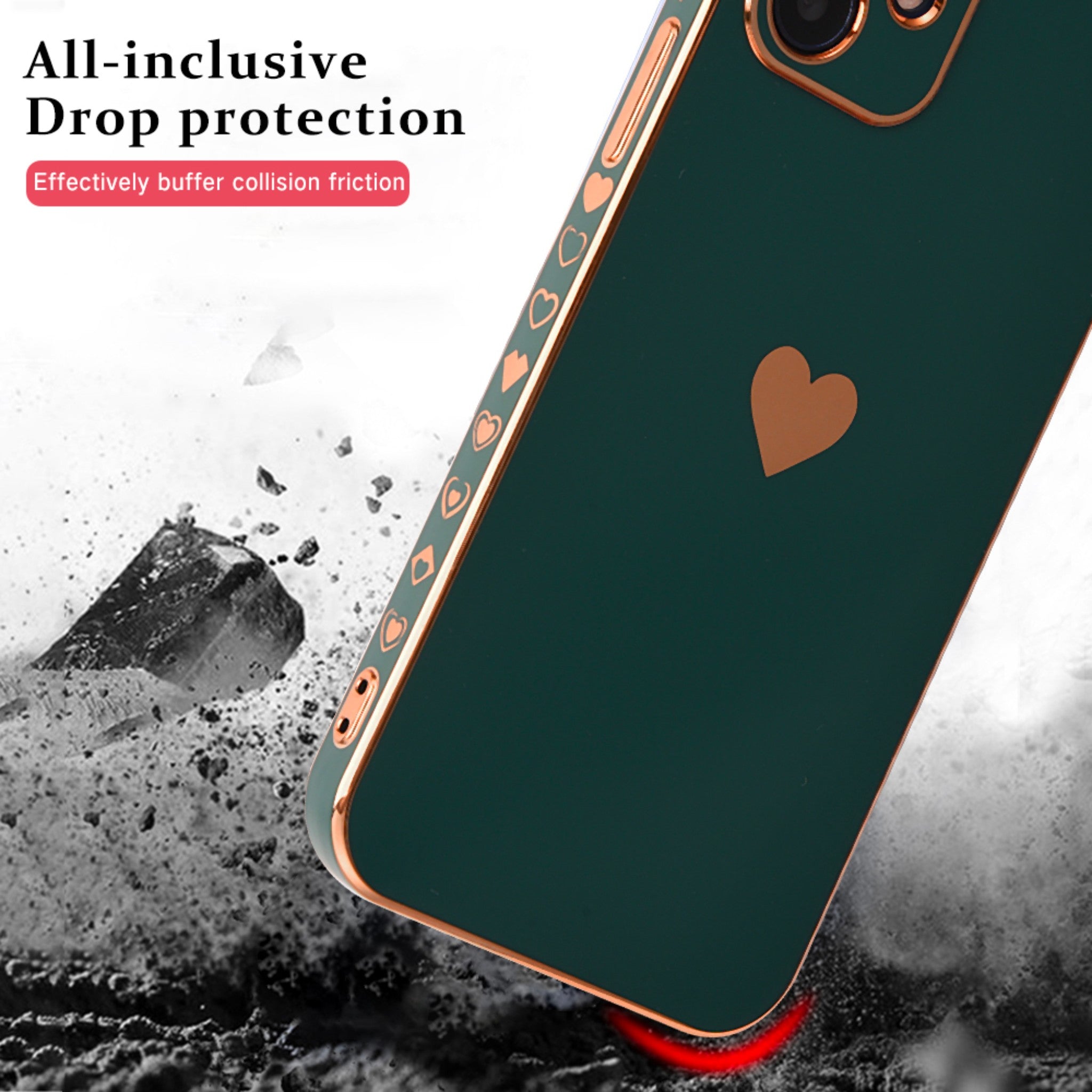 Rugged plating lens protective case for iPhone Anacotte