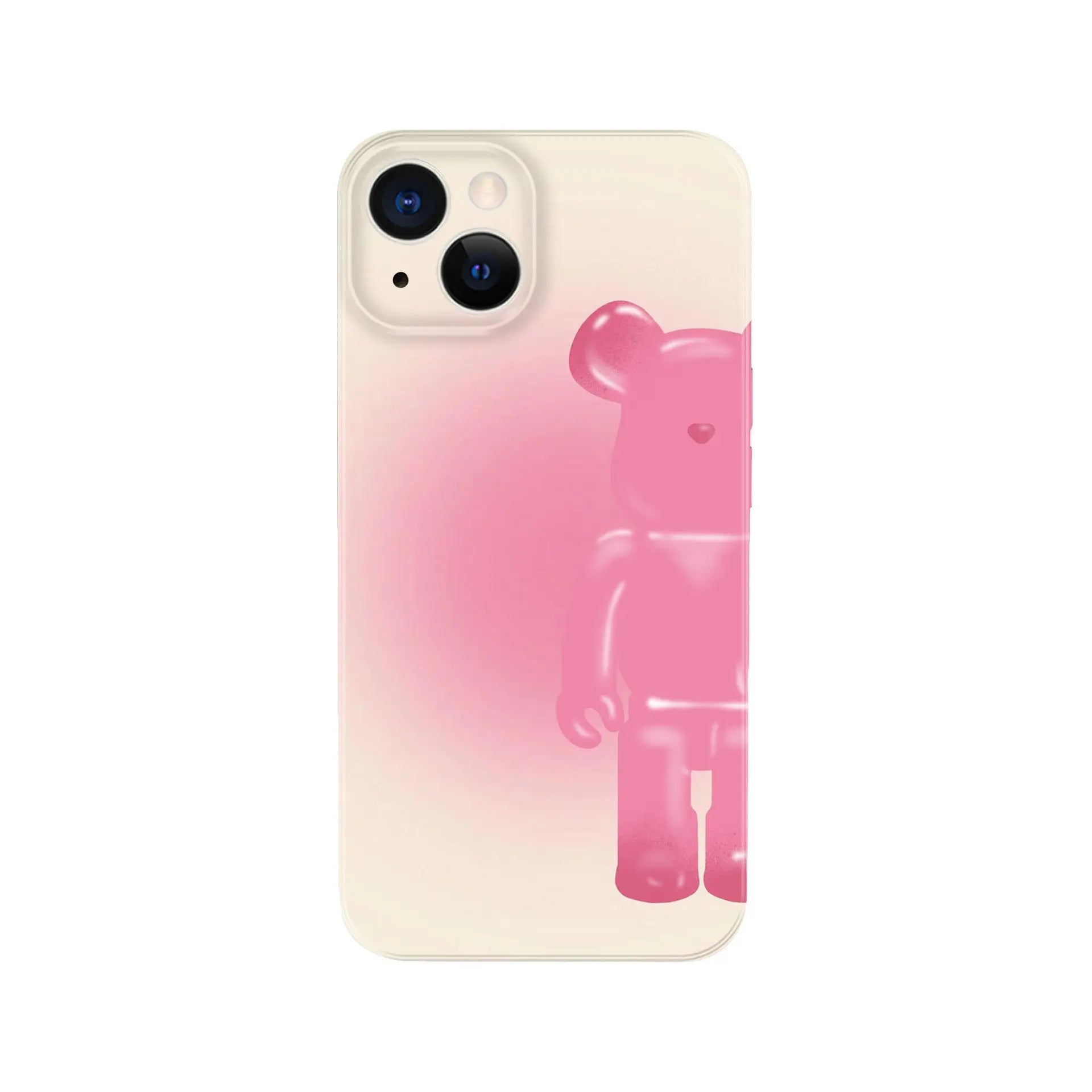 Smudged pink yellow blue bear suitable for Apple iPhone13pro max anti-fall 11/12 mobile phone shell xsmax/xr tide Anacotte