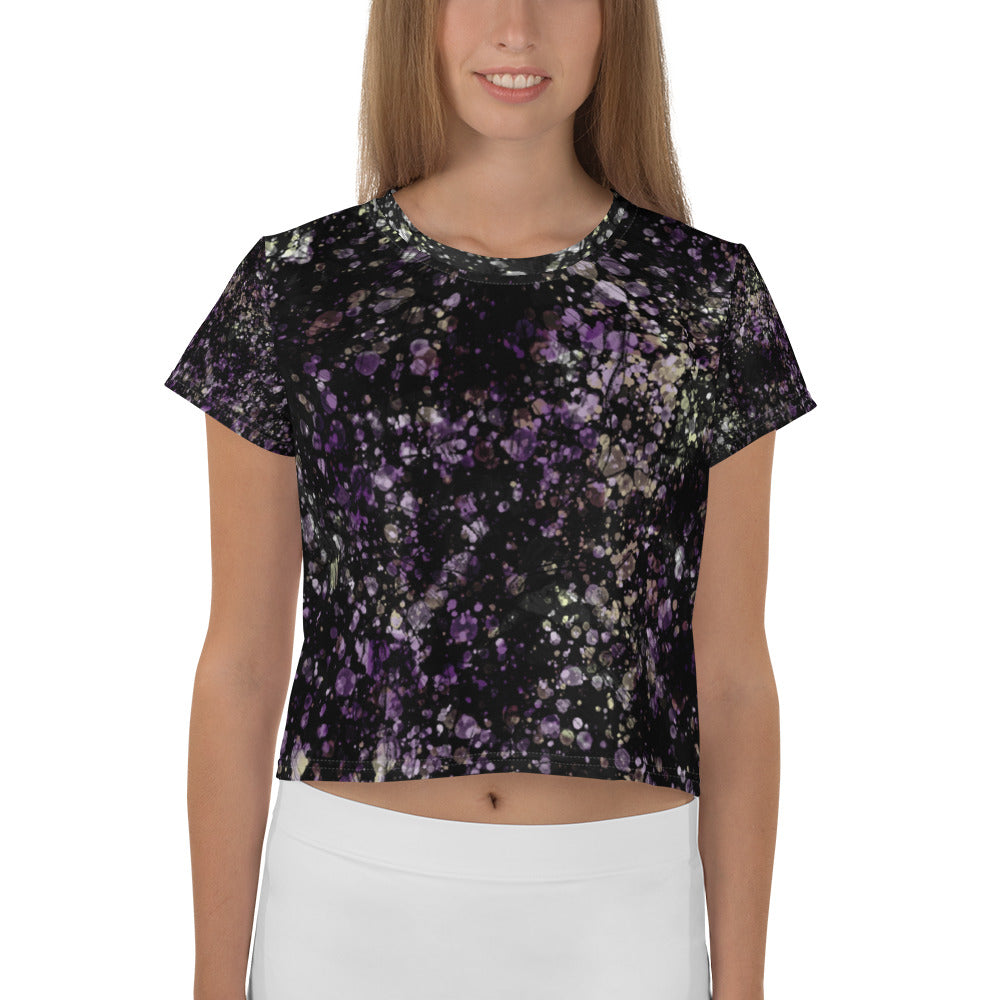 Anacotte Women Hidden Floral Boxy Cropped Tee