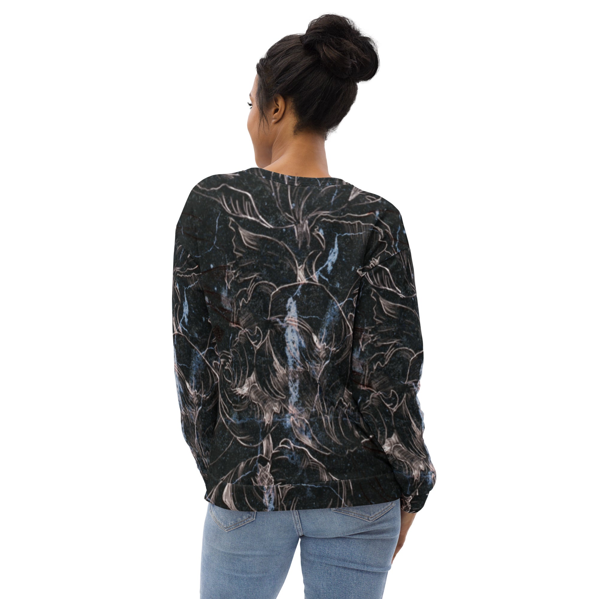 Anacotte Unisex Abstract Floral Full Printed Sweatshirt