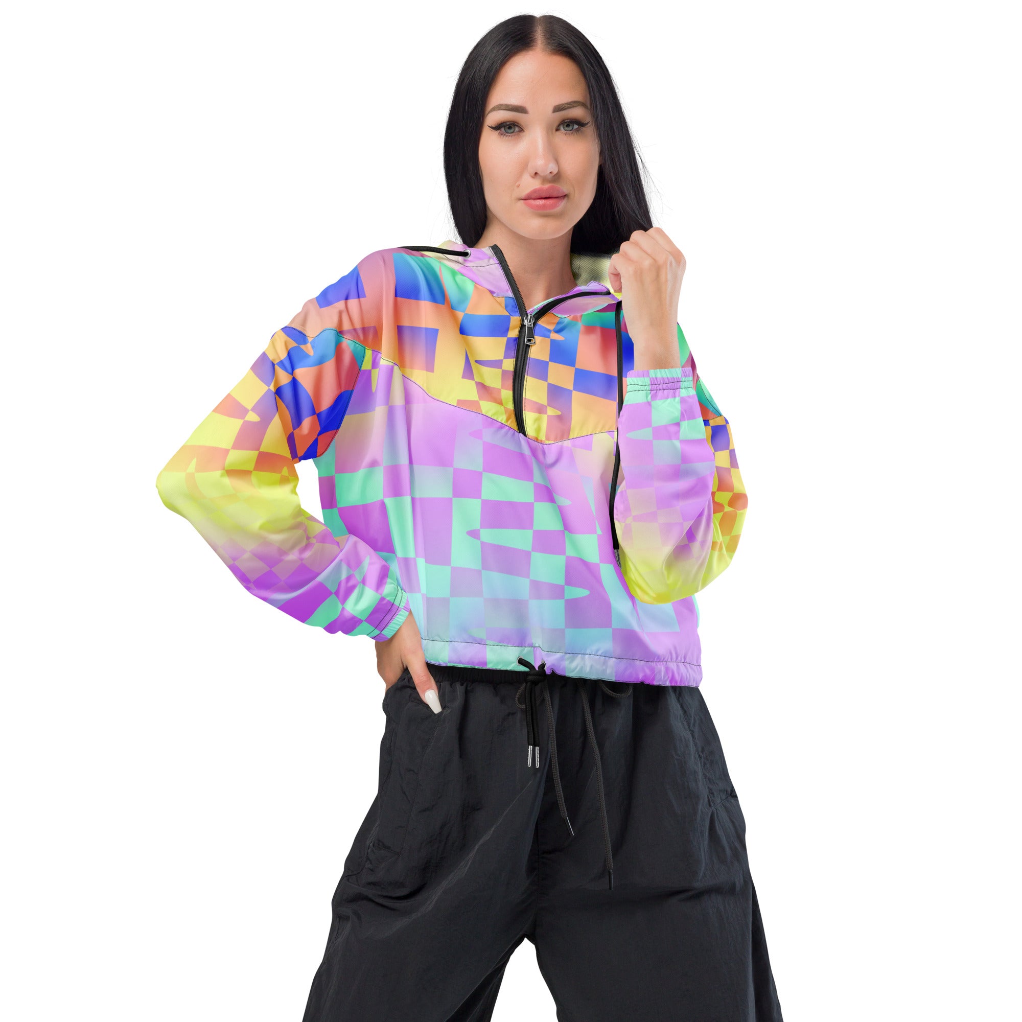 Fashionable Women's Cropped Windbreaker - Stay Chic and Protected from the Elements