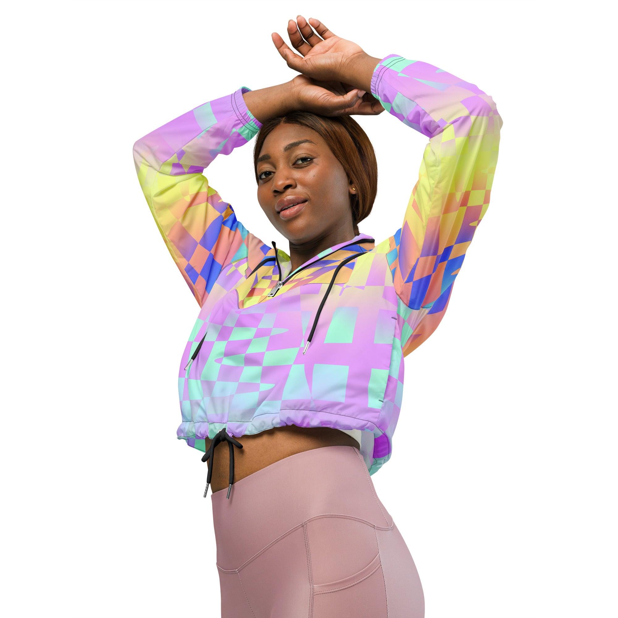 Fashionable Women's Cropped Windbreaker - Stay Chic and Protected from the Elements