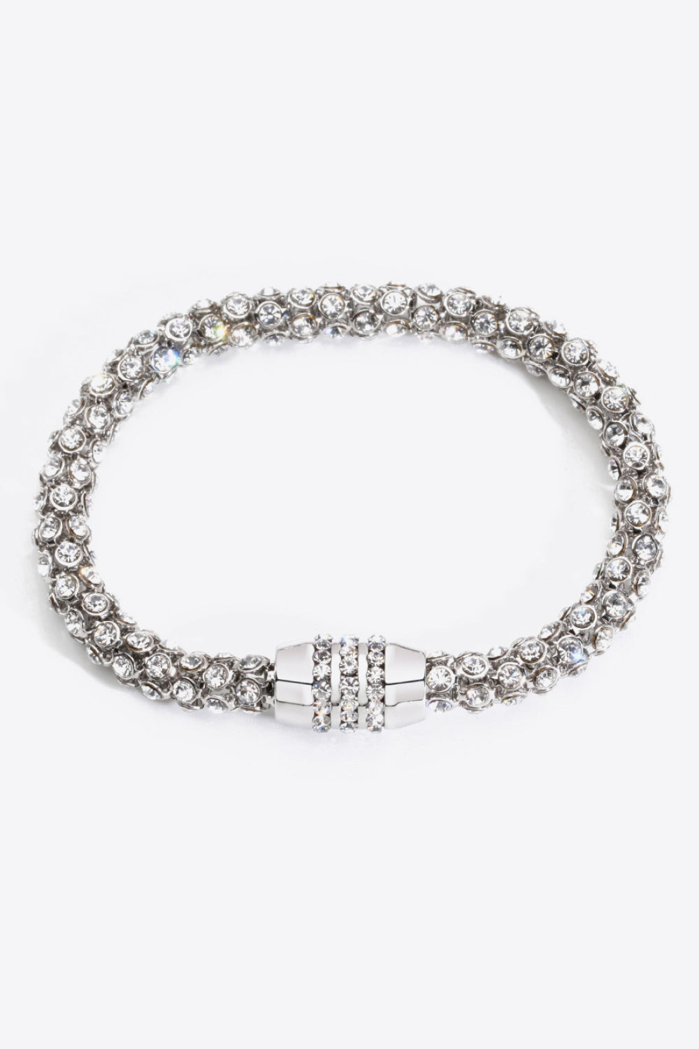 Inlaid Rhinestone Copper Bracelet