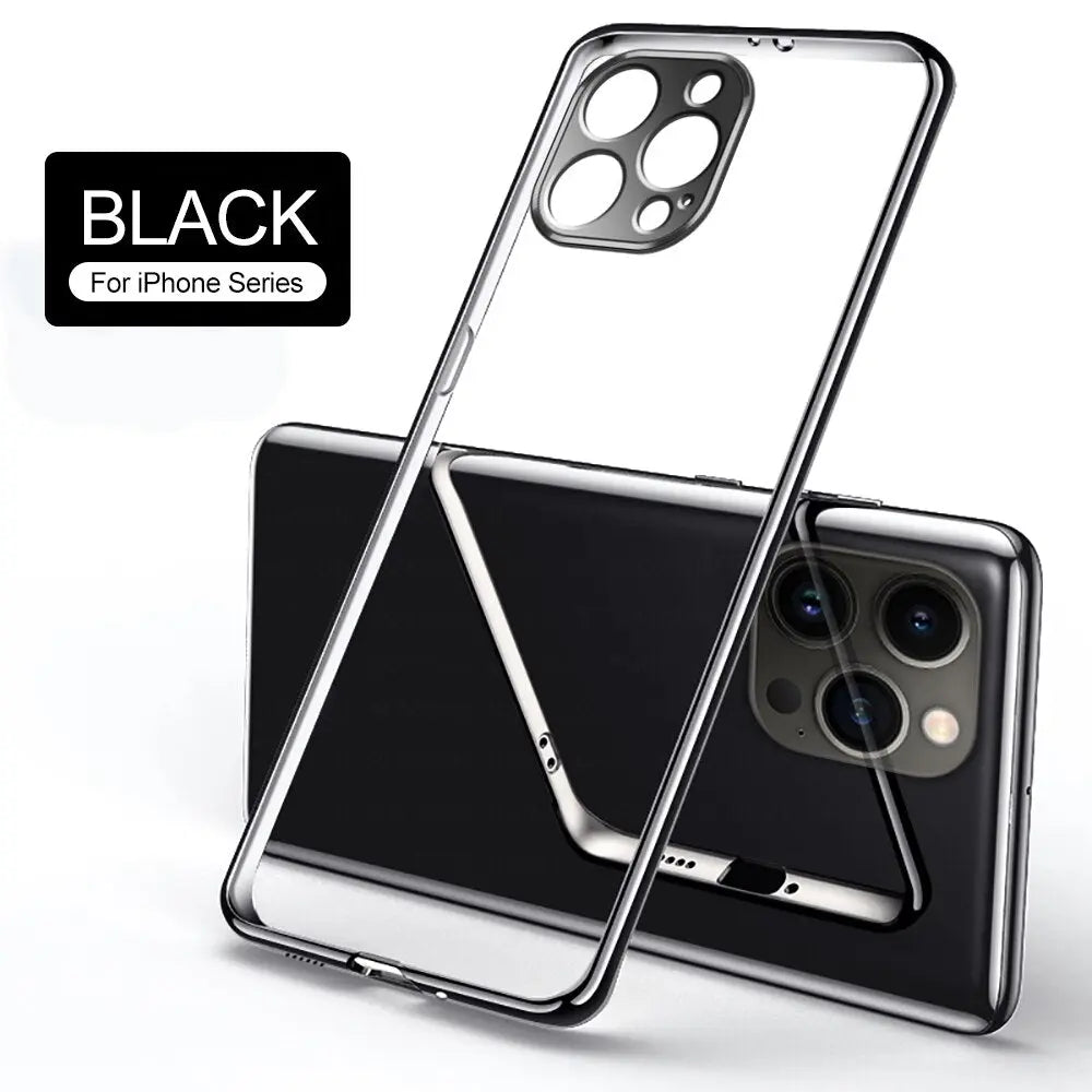 iPhone 14  Anacotte plating transparent protection camera silicone iPhone case Anacotte