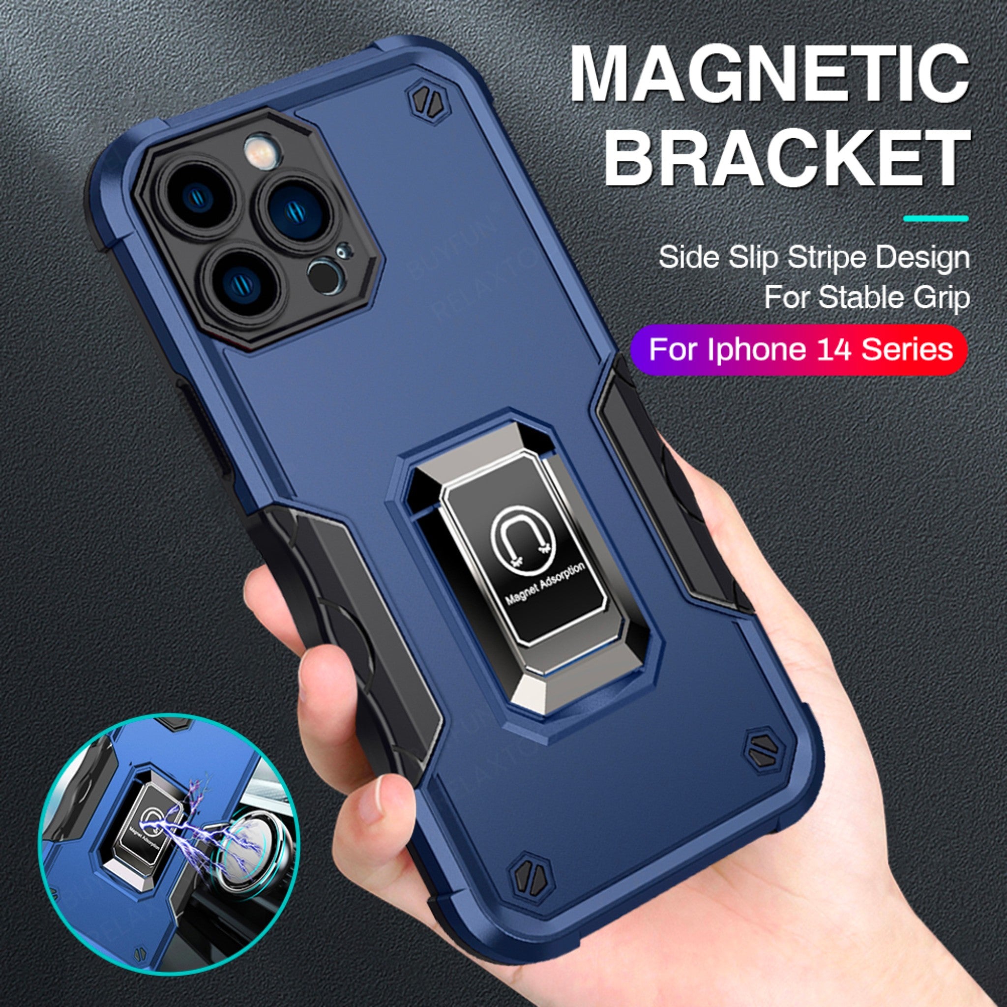 iPhone 14 Anacotte Armor Shockproof Car Magnetic Holder Ring Coque iPhone case Anacotte