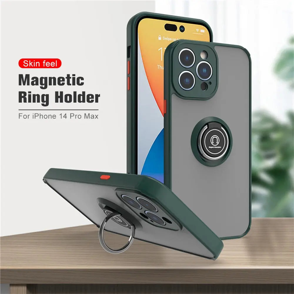 iPhone 14 Anacotte Camera Protection Car Magnetic Ring Holder Shell Coque iPhone case Anacotte