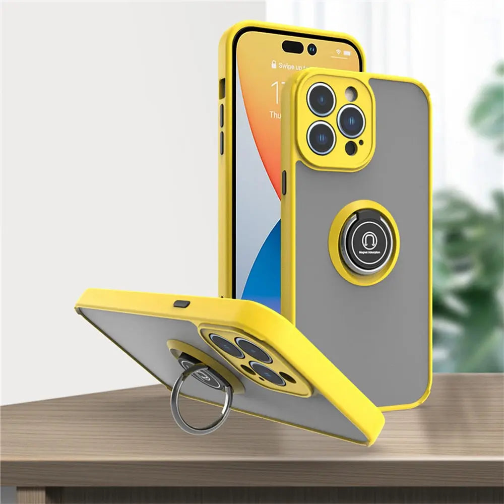 iPhone 14 Anacotte Camera Protection Car Magnetic Ring Holder Shell Coque iPhone case Anacotte