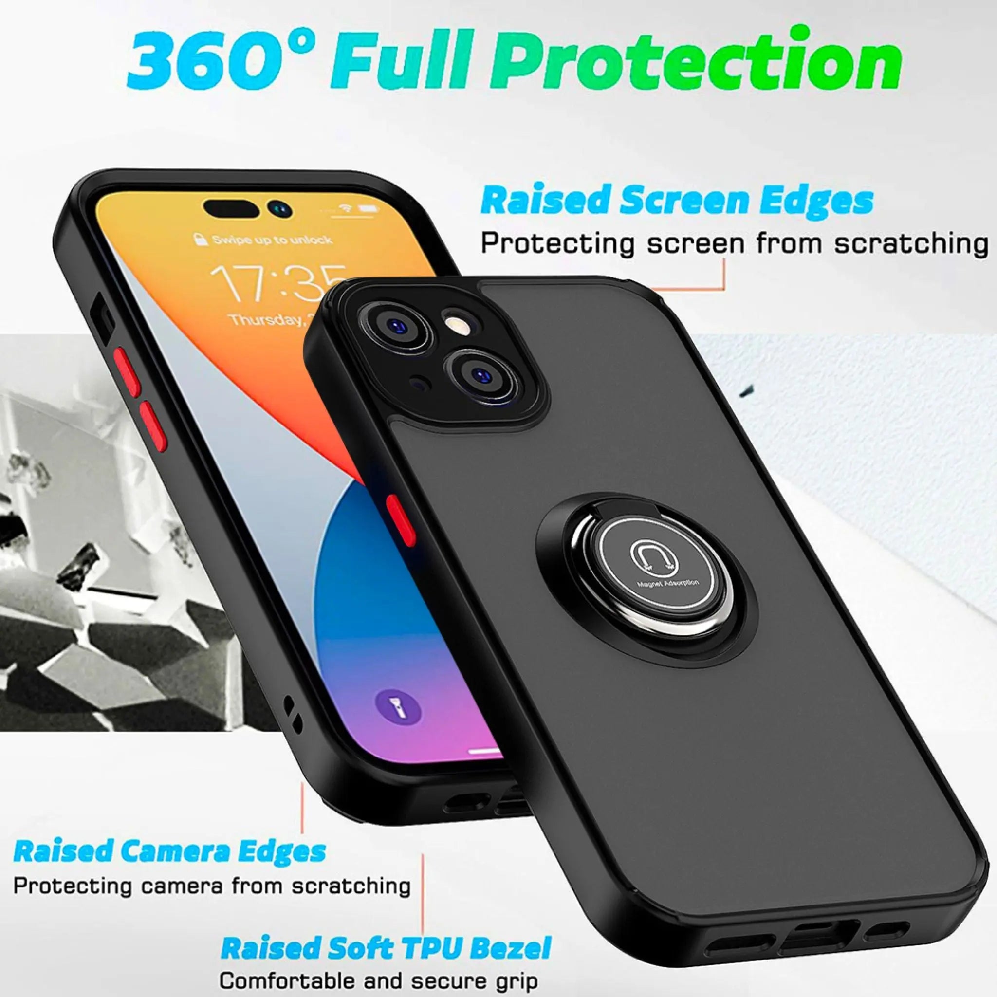 iPhone 14 Anacotte Camera Protection Car Magnetic Ring Holder Shell Coque iPhone case Anacotte