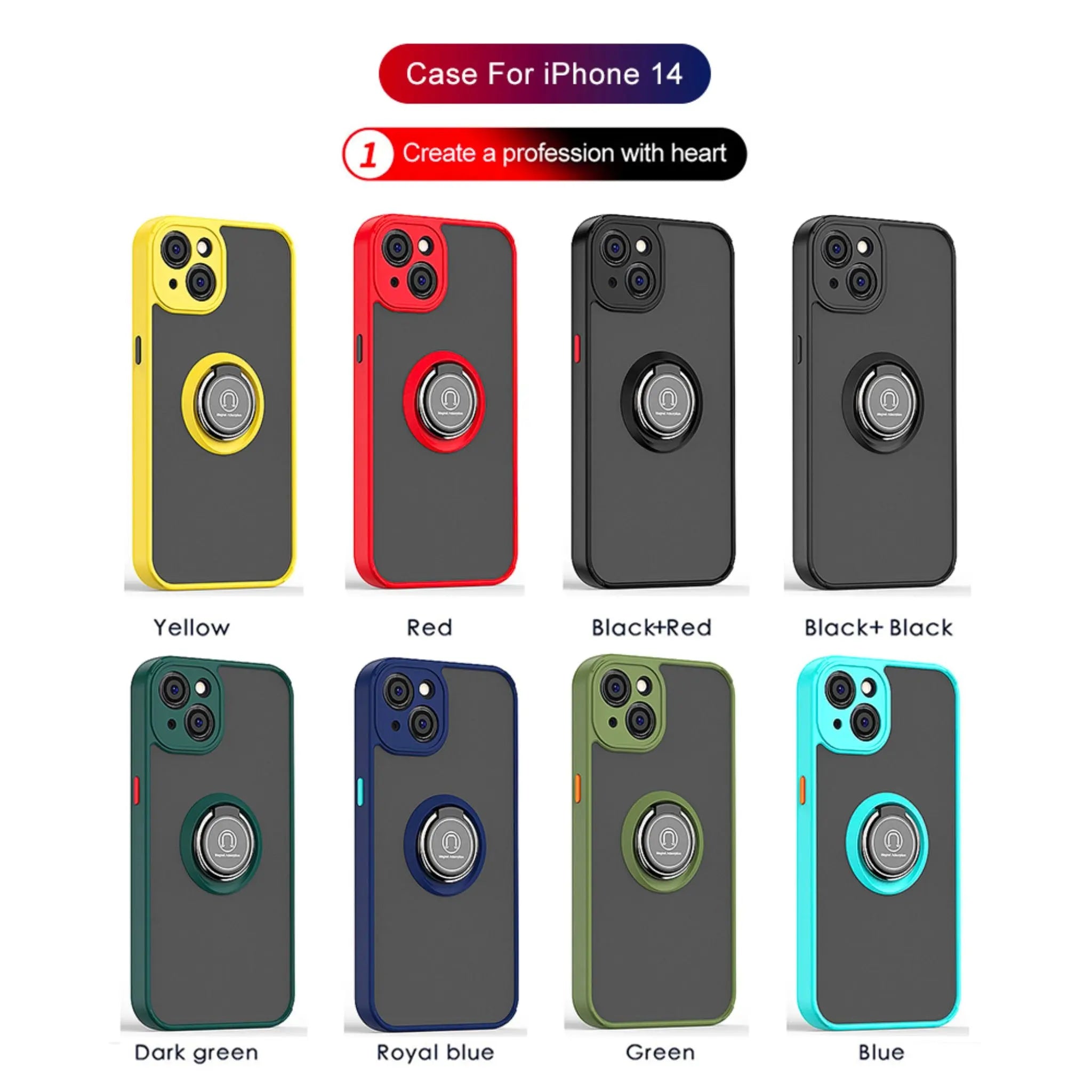 iPhone 14 Anacotte Camera Protection Car Magnetic Ring Holder Shell Coque iPhone case Anacotte