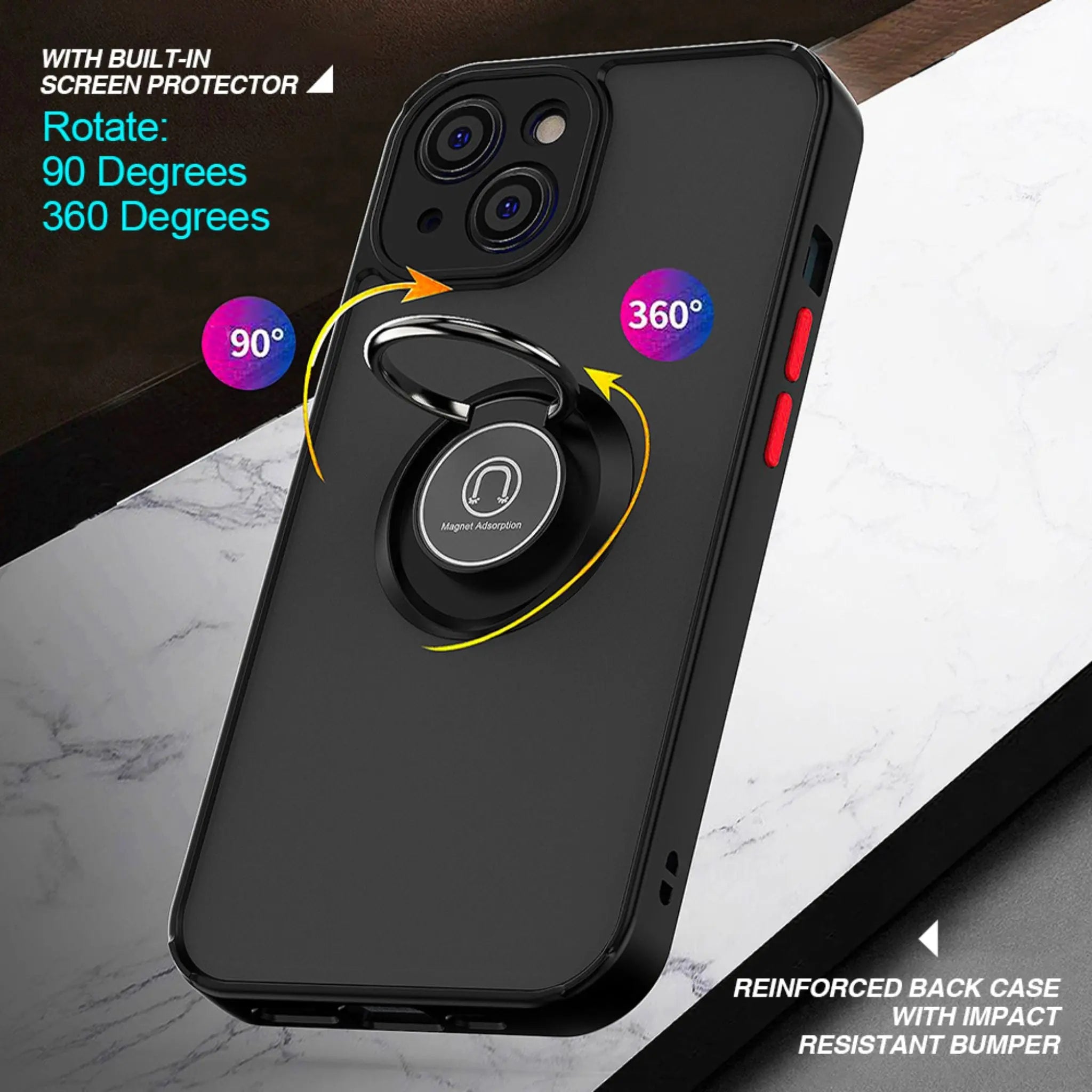 iPhone 14 Anacotte Camera Protection Car Magnetic Ring Holder Shell Coque iPhone case Anacotte