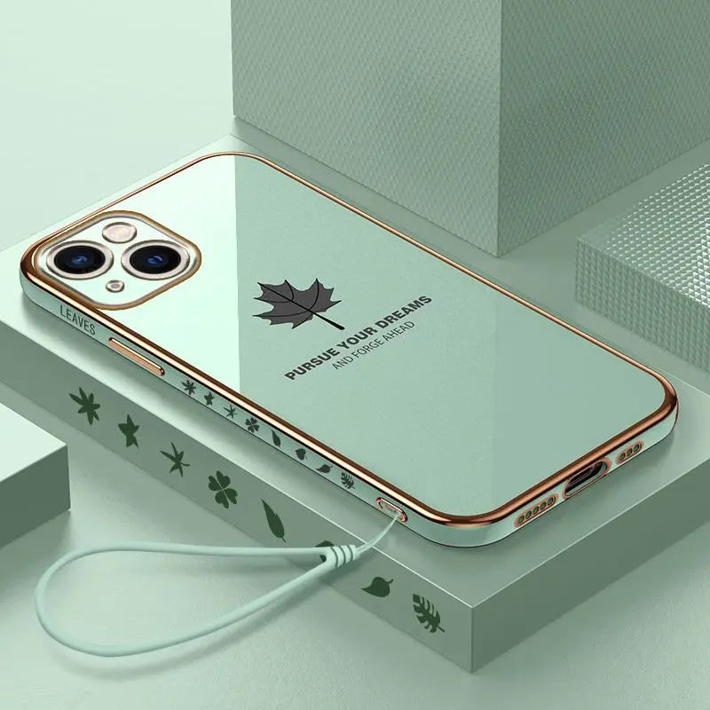 iPhone 14 Anacotte Maple leaves Plating  iPhone case Anacotte