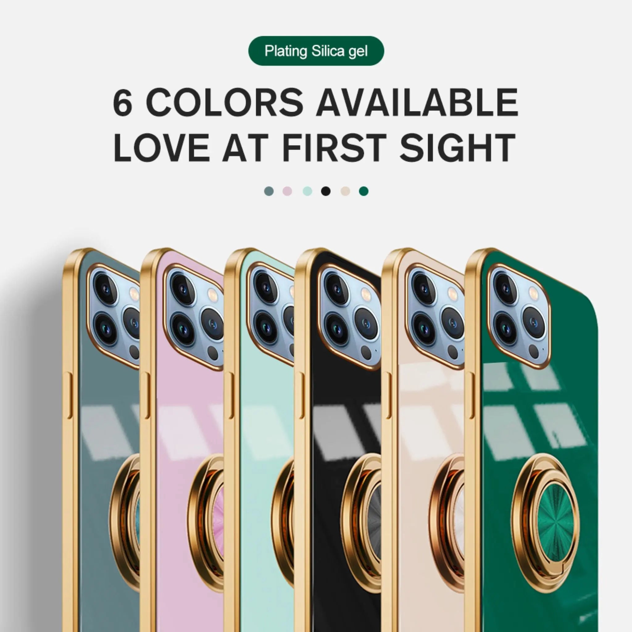 iPhone 14 Anacotte Plating Ring Protect Shell Magnetic Stand Holder Cover Coques iPhone case Anacotte