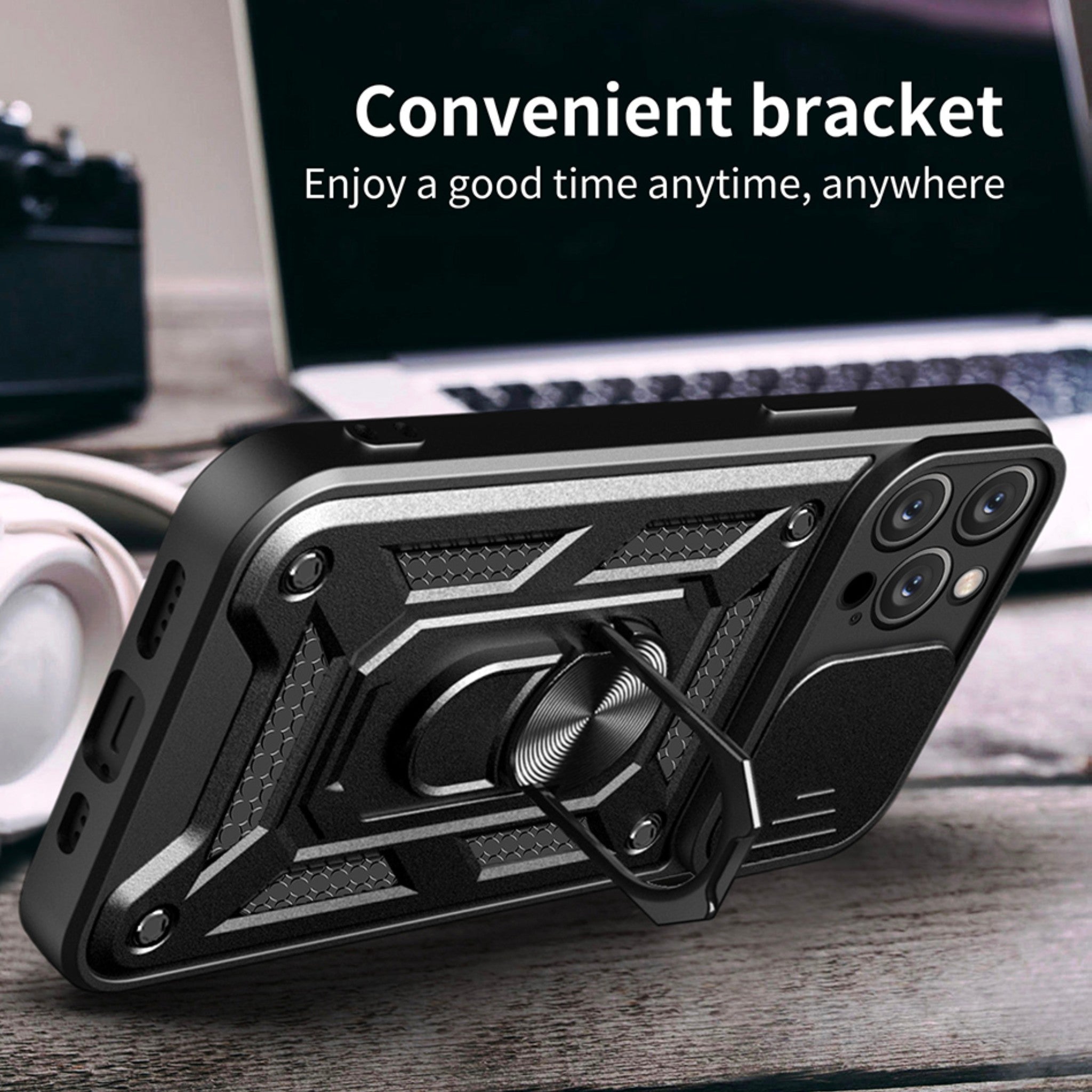 iPhone 14 Anacotte Stand Holder Magnetic Car Ring Shockproof Armor Phone case Anacotte