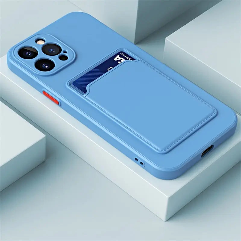 iPhone 14 Anacotte card slot wallet soft square frame silicone camera protective shockproof coque iPhone case Anacotte