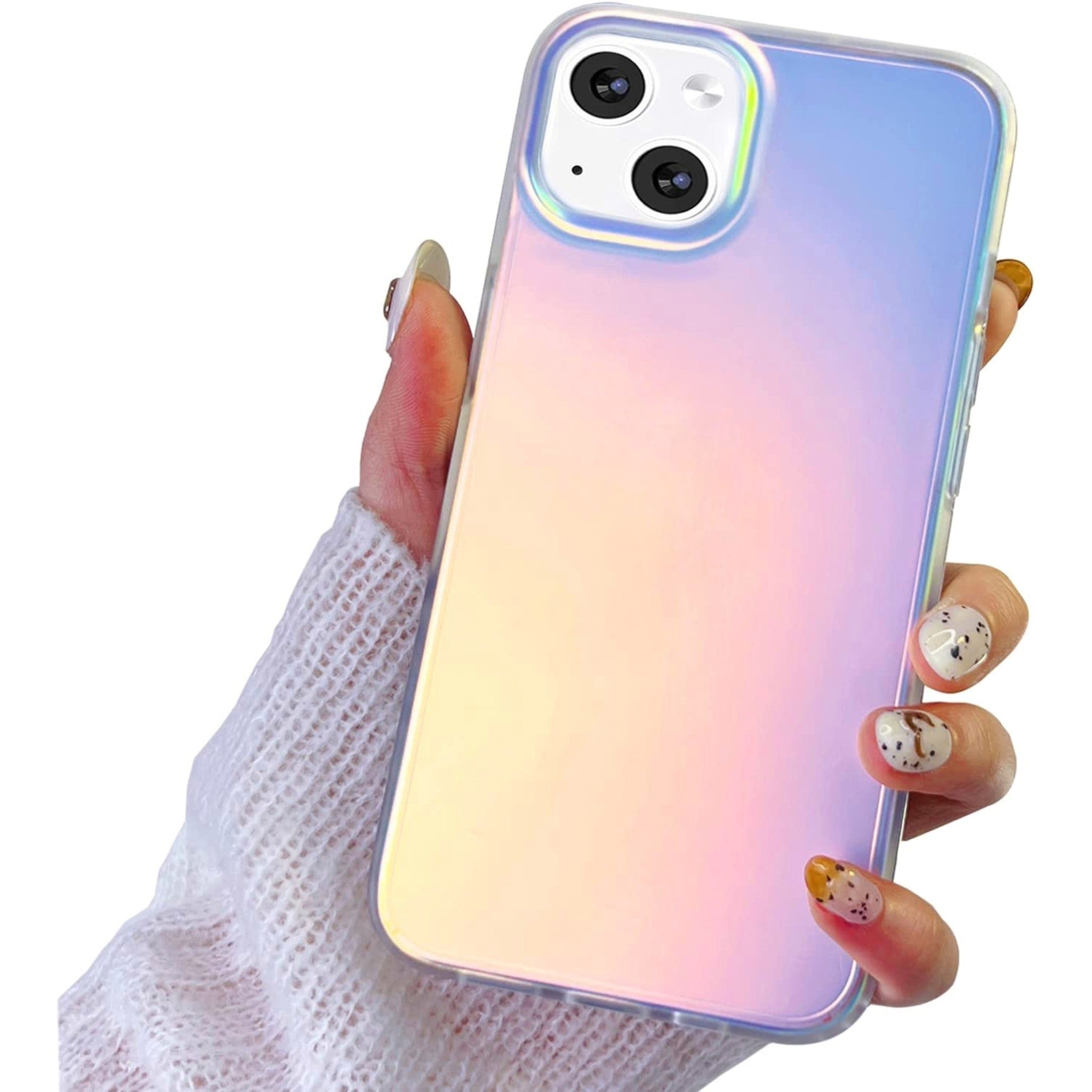 iPhone 14,13,12 Anacotte I-MGAE-IN-AR Compatible Clear Frosted Laser Glitter Bling iPhone case Anacotte