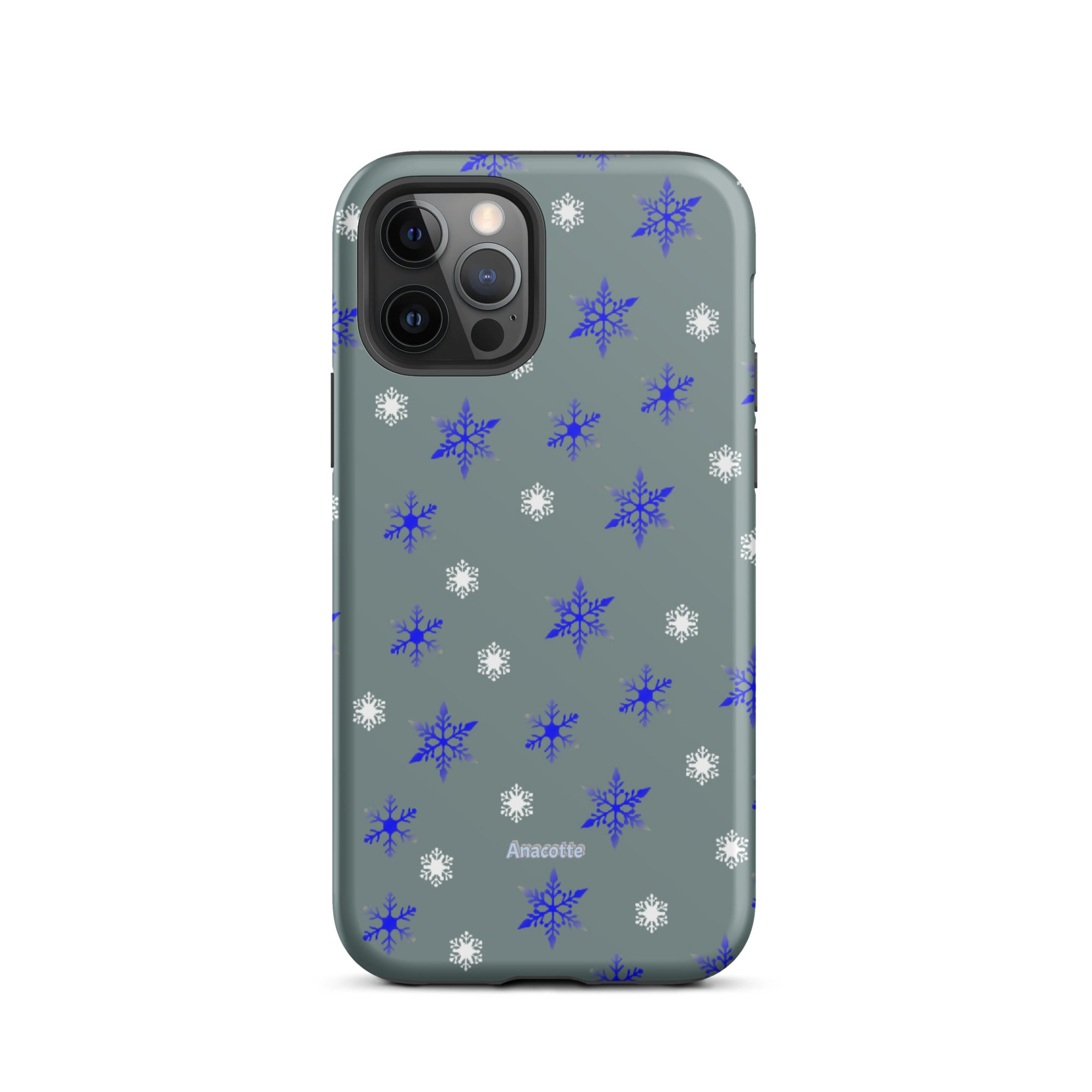 iPhone 14, 13, 12, 11 Christmas Theme iPhone Cases Blue Snow Anacotte