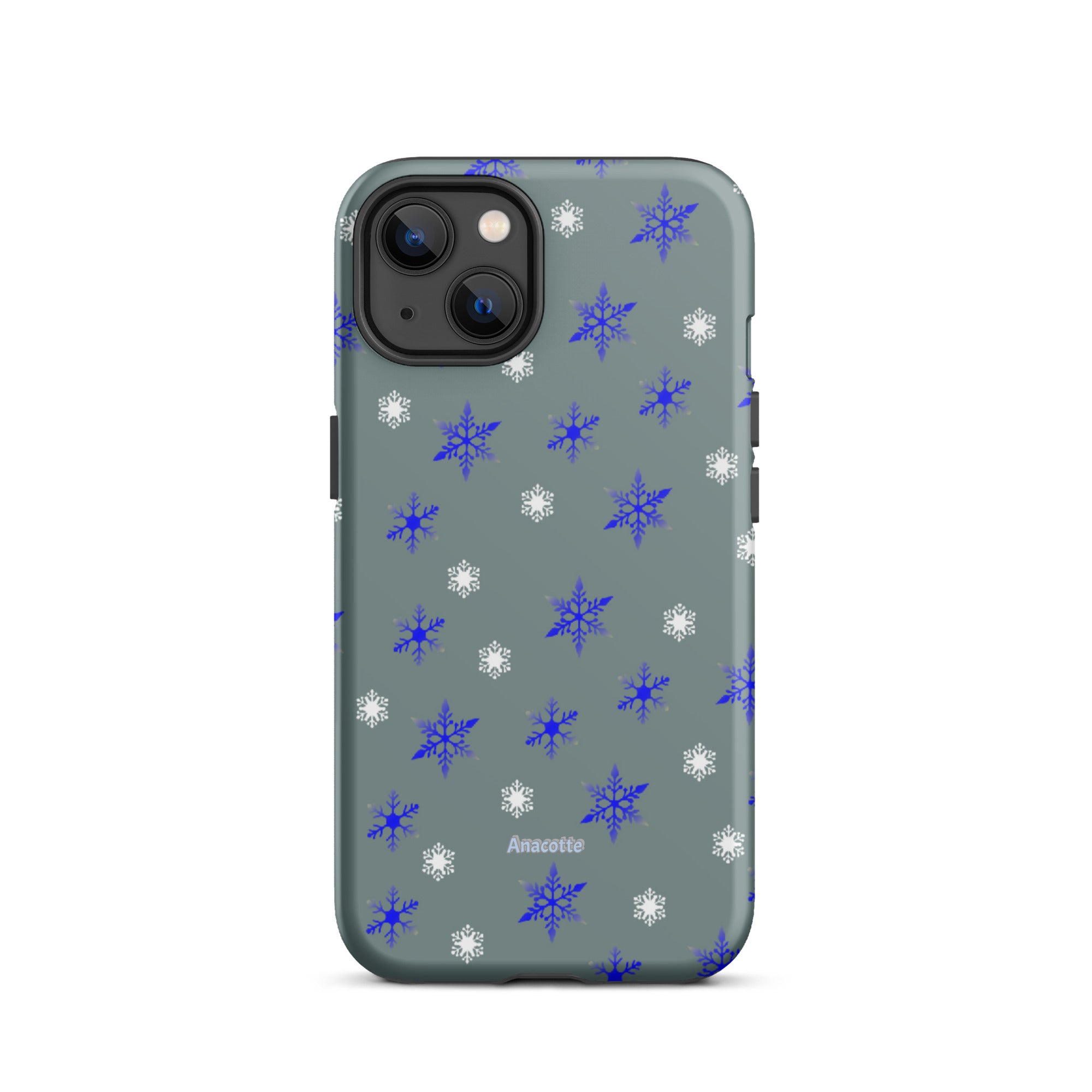 iPhone 14, 13, 12, 11 Christmas Theme iPhone Cases Blue Snow Anacotte