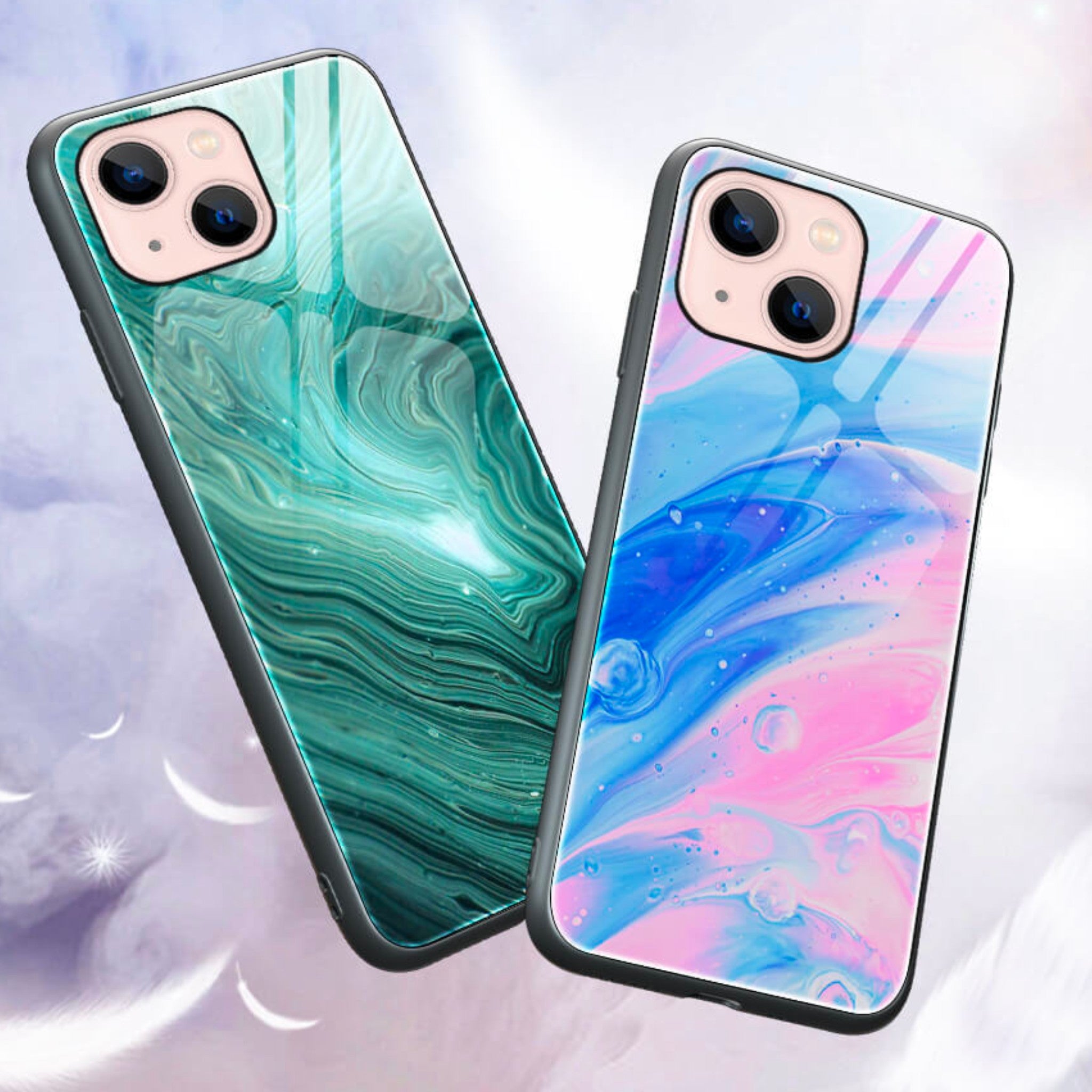 tpu tempered glass phone case for iPhone13 marble glass case Anacotte