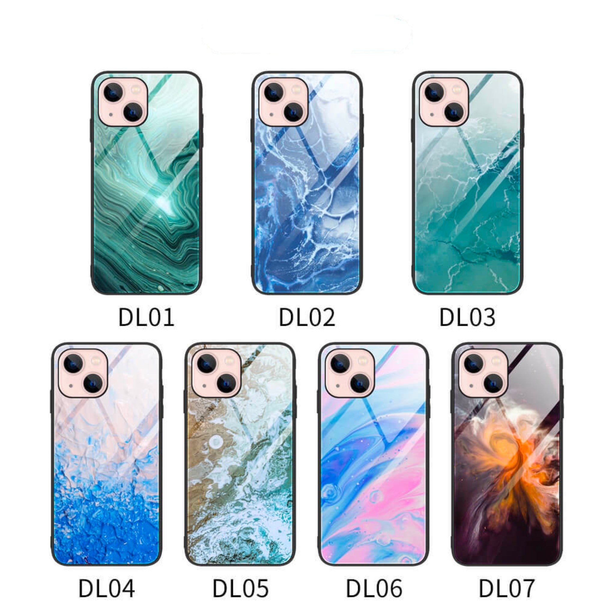 tpu tempered glass phone case for iPhone13 marble glass case Anacotte